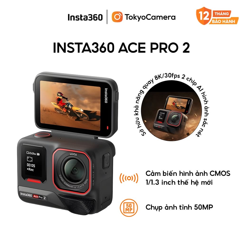 [Tokyo Camera] Camera hành trình Insta360 Ace Pro 2 chống rung chống nước bảo hành chính hãng 12 tháng