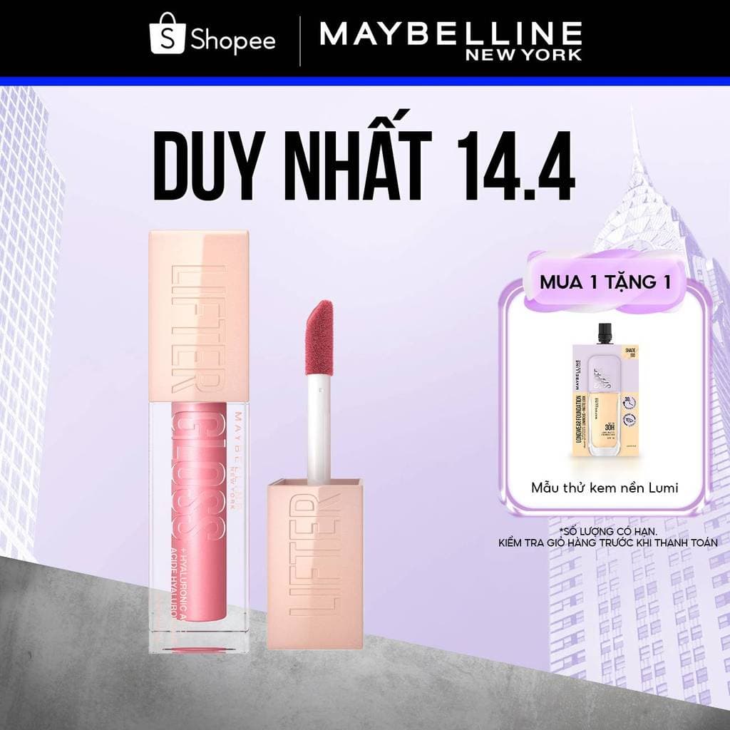 Son Bóng Lifter Gloss cho Đôi Môi Đầy Căng Mọng Kẹo cùng Hyaluronic Acid Maybelline New York 5.4ML