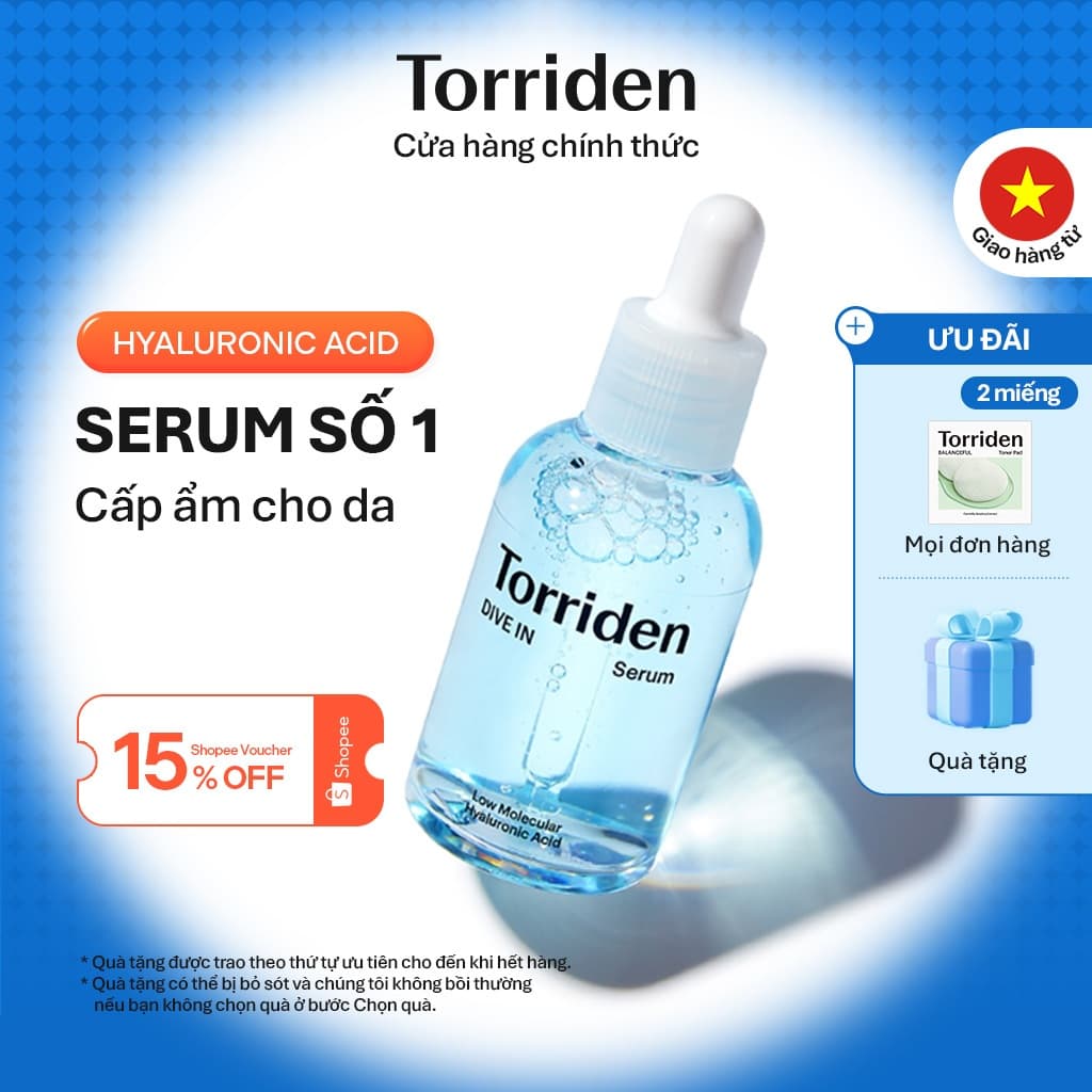 [Torriden Chính hãng] Serum DIVE IN chứa Hyaluronic Acid, 50ml, 50ml+50ml, Serum
