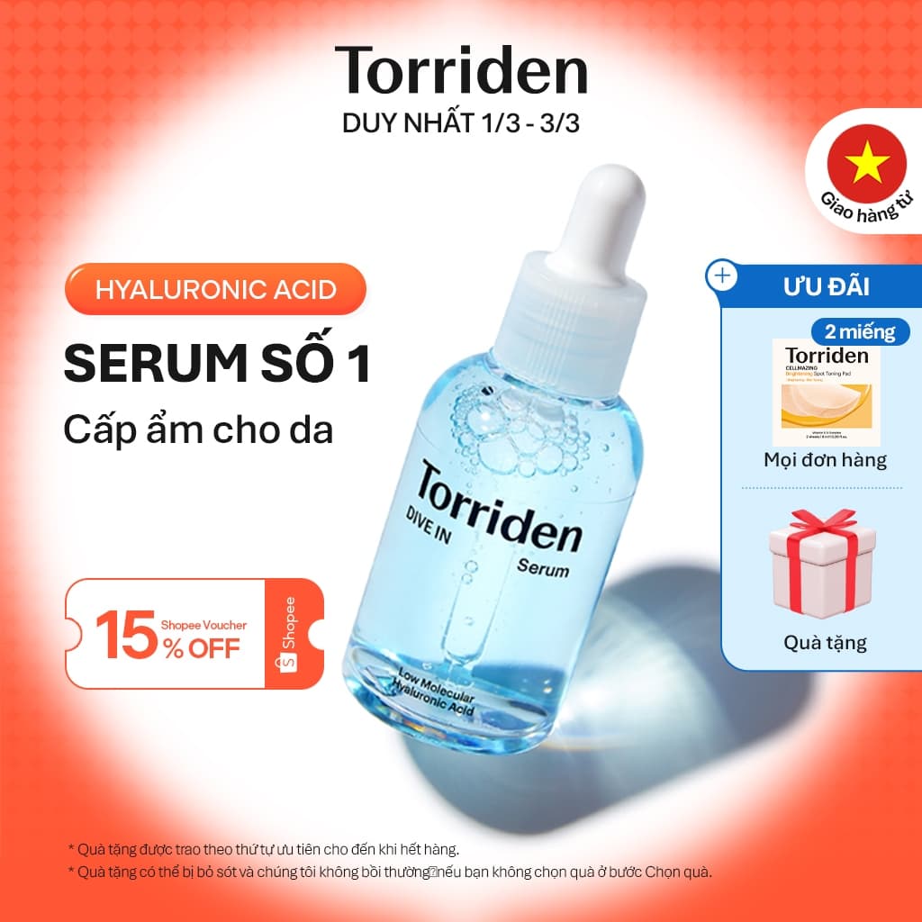 [Torriden Chính hãng] Serum DIVE IN chứa Hyaluronic Acid, 50ml, 50ml+50ml, Serum