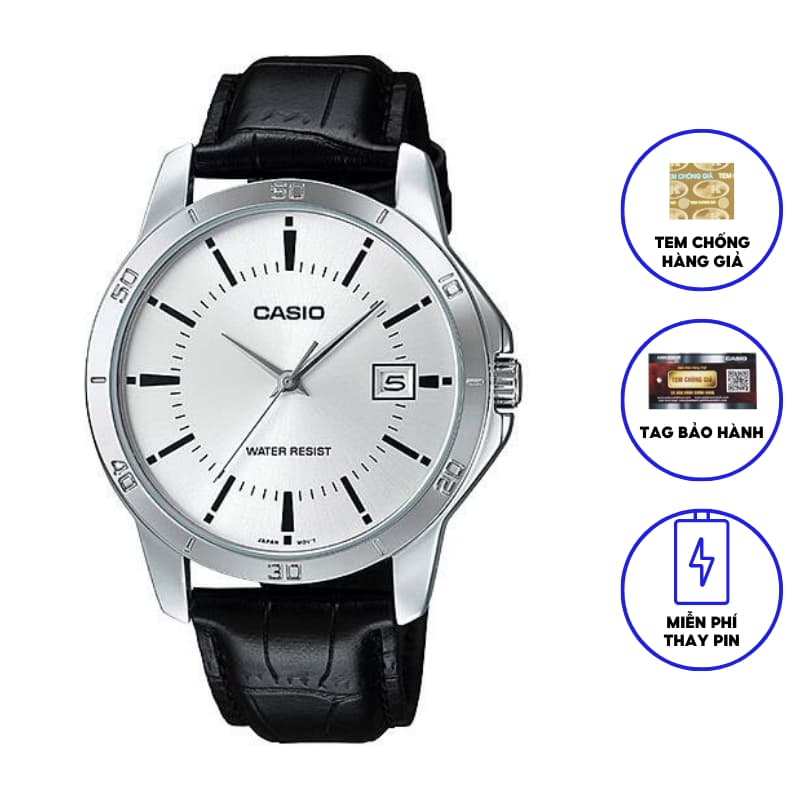 Đồng hồ nam dây da Casio MTP-V004L-7AUDF chính hãng