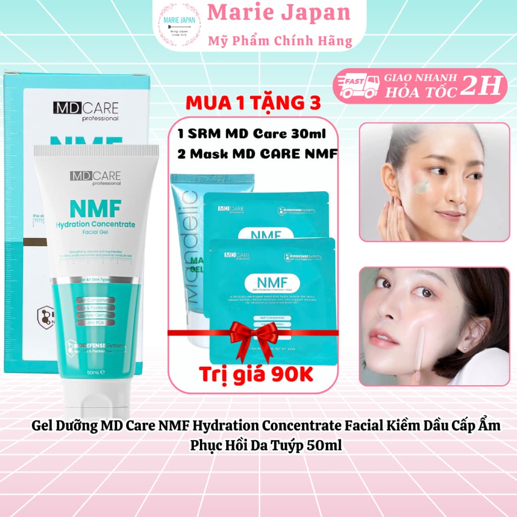 [MUA 1 TẶNG 3] Gel Dưỡng MD Care NMF Hydration Concentrate Facial Kiềm Dầu Cấp Ẩm Phục Hồi Da Tuýp 50ml