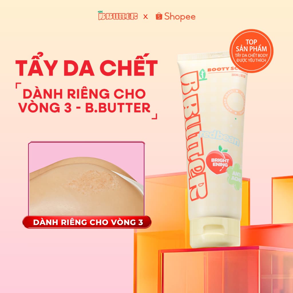 Tẩy tế bào chết Mông Bbutter Scrub giảm mụn, mờ thâm vòng 3 & body 300ml