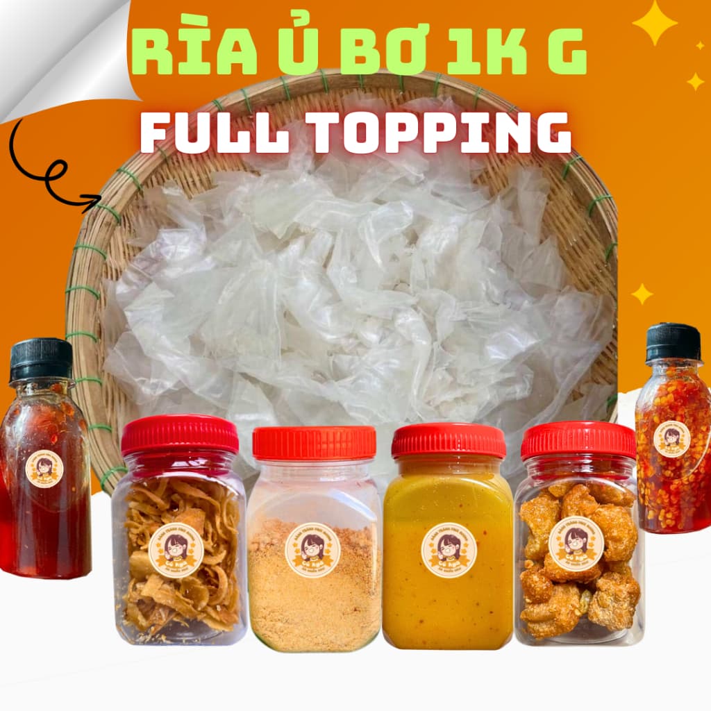 1 KG BÁNH TRÁNG PHƠI SƯƠNG RÌA Ủ BƠ THƠM DẺO CÔ NGA (TẶNG TOPPING - MUỐI NHUYỄN- SỐT TẮC- SA TẾ)