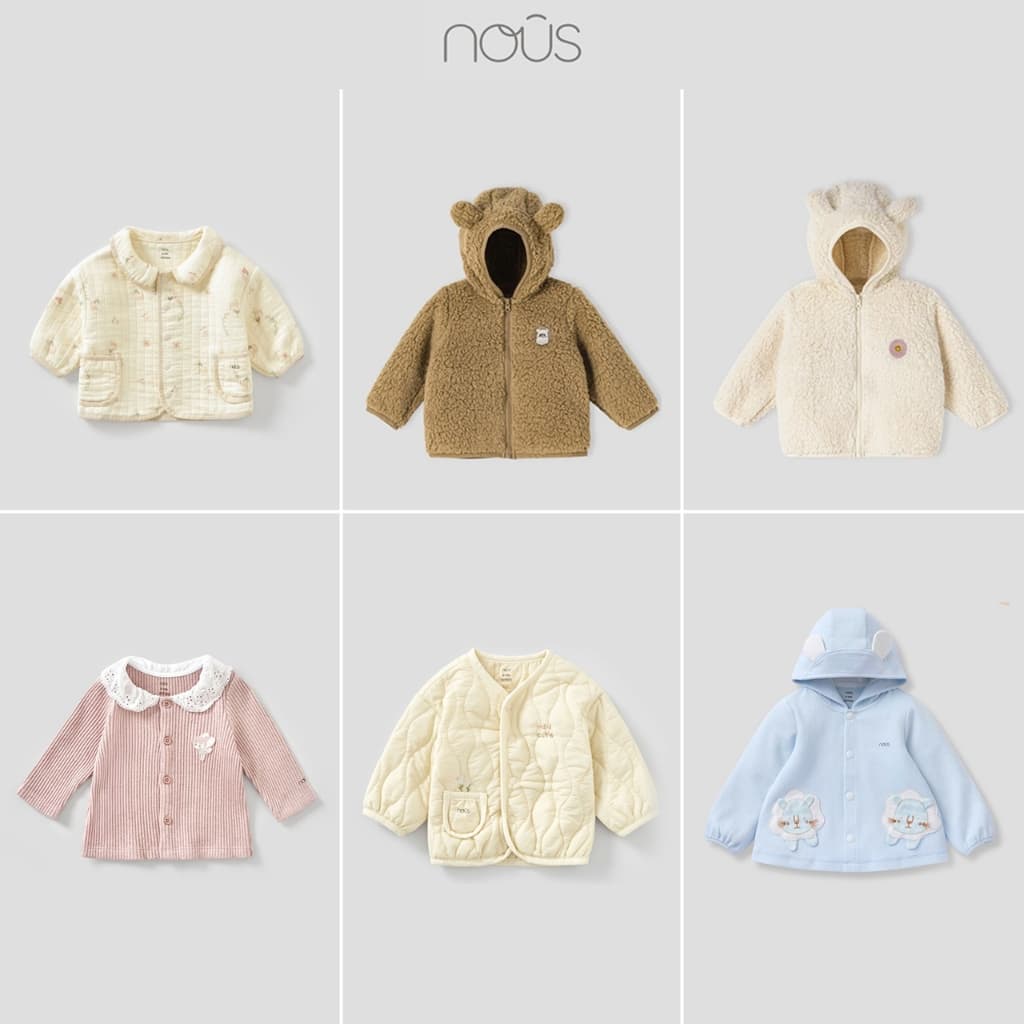 Áo khoác Nous cho bé trai gái từ 6 tháng đến 3 tuổi