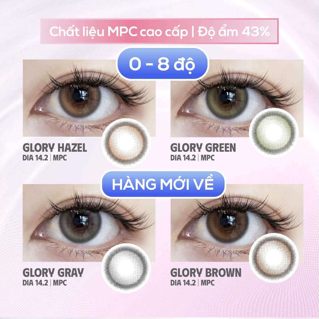 SLENS - Lens 1 NGÀY (1 CHIẾC) GLORY brown/gray/green/hazel MPC - Kính áp tròng Hàn quốc Seoullens