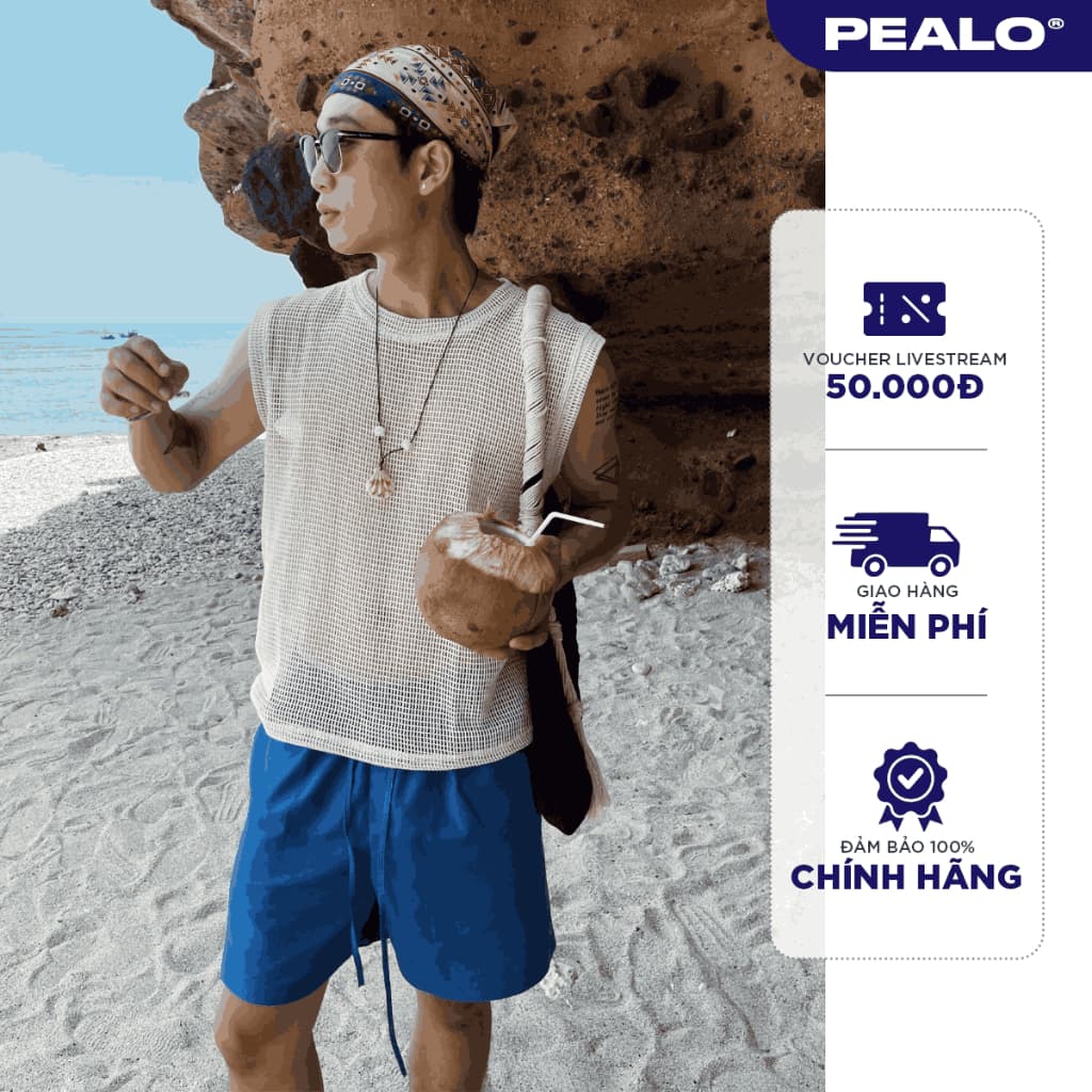 Áo Ba Lỗ Lưới Cotton PEALO PEALO SS25 SPT4