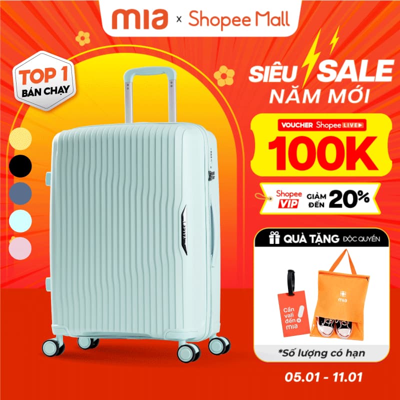 [🔥BEST SELLER] Vali Kéo MIAvn Larita ROTA - Size 20/24/28, Nhựa PP Dẻo Siêu Bền, Hạn Chế Bể Vỡ, Khoá TSA, BH Trọn Đời
